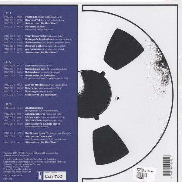 Hans-Joachim Roedelius : Tape Archive 1973-1978 (3xLP + 3xCD + Box, Ltd, Num)