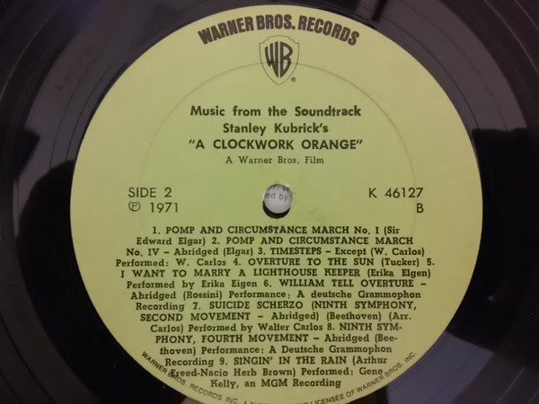 Various : Stanley Kubrick's A Clockwork Orange (Music From The Soundtrack) (LP, Album)
