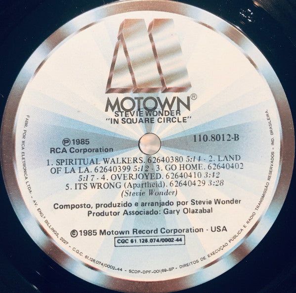 Stevie Wonder : In Square Circle (LP, Album, Gat)