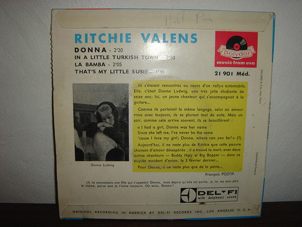 Ritchie Valens : 1941-1959 - Donna (7", EP)