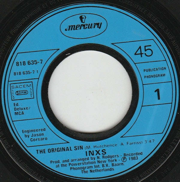 INXS : Original Sin (7", Single, Blu)
