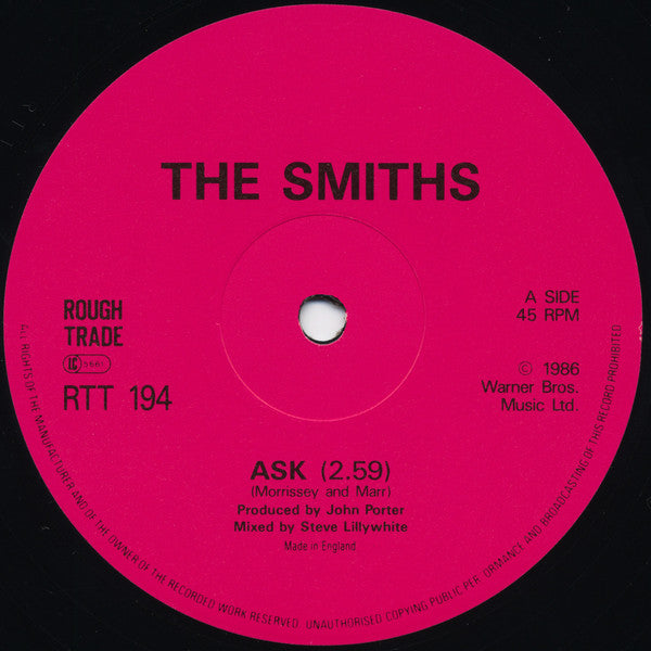 The Smiths : Ask (12", Single, EMI)