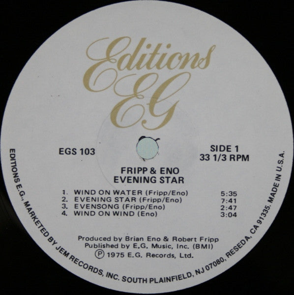 Fripp & Eno : Evening Star (LP, Album, RE)