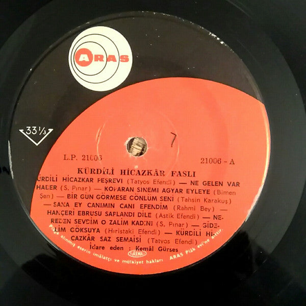 Kemâl Gürses* : Kürdilihicazkâr Uşşak Hüseyni Faslı Volüm 3 (LP, Album)