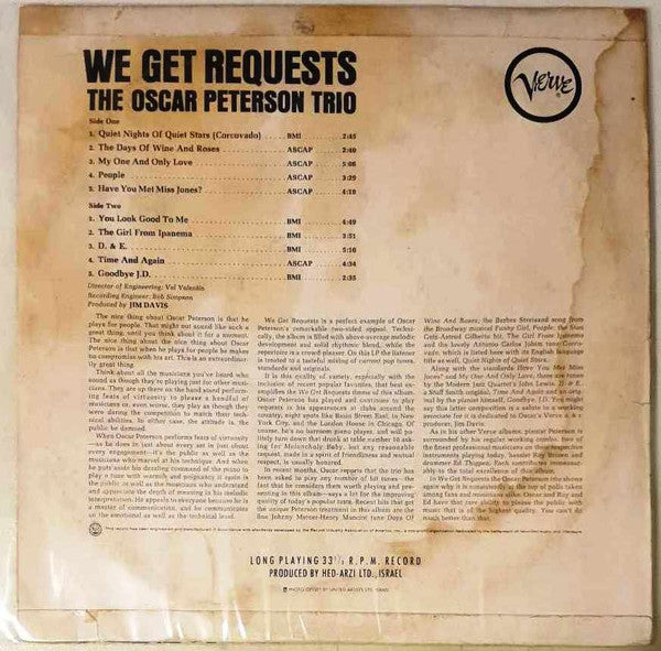 The Oscar Peterson Trio : We Get Requests (LP, Album)