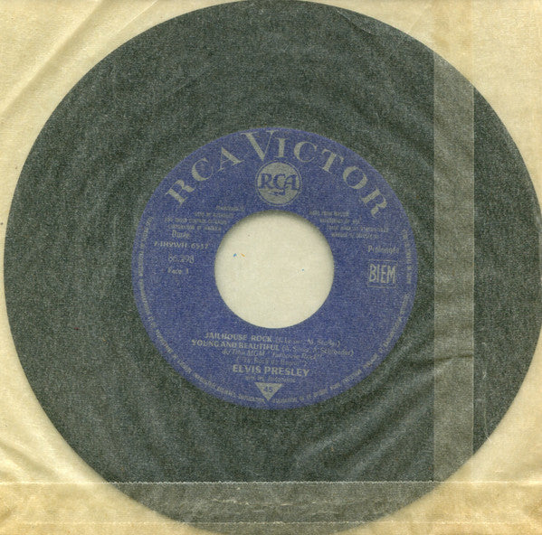 Elvis Presley : Jailhouse Rock (7", EP, Mono, RP, Blu)