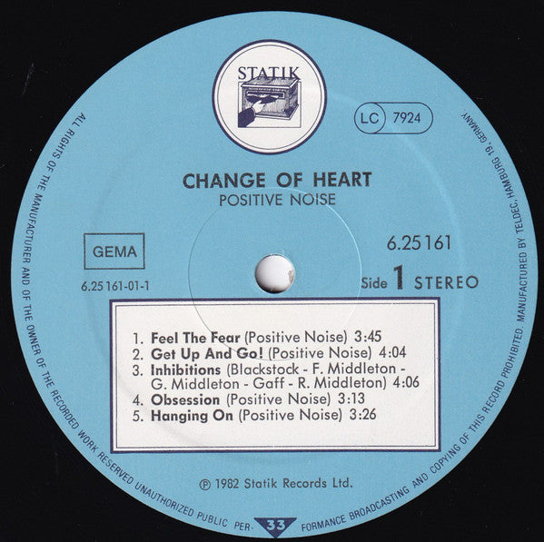 Positive Noise : Change Of Heart (LP, Album)