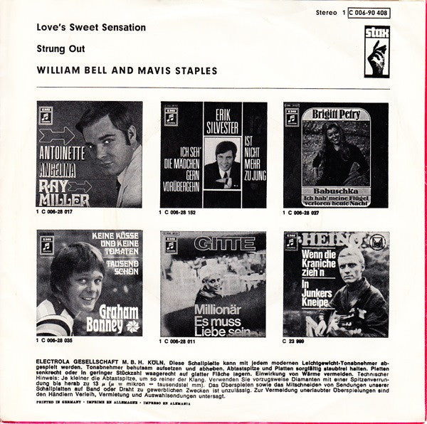 William Bell, Mavis Staples : Love's Sweet Sensation (7", Single)