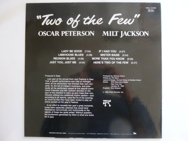 Oscar Peterson / Milt Jackson : Two Of The Few (LP)