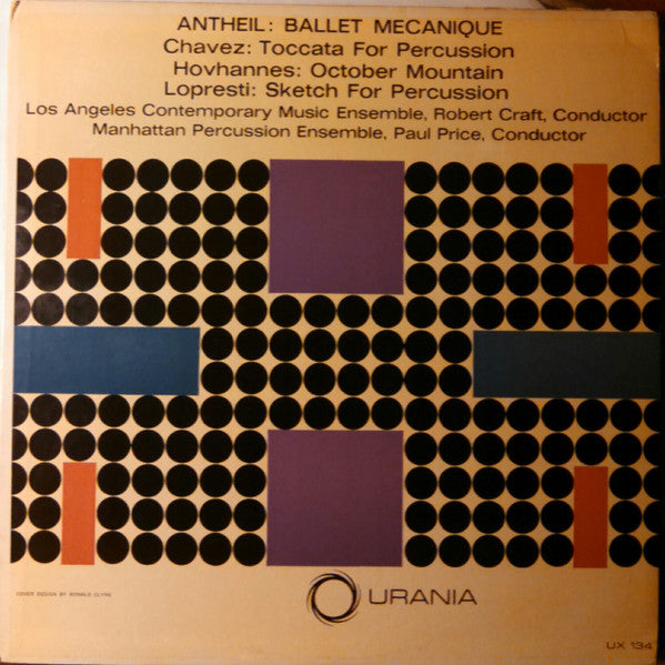 George Antheil / Ronald LoPresti / Carlos Chavez* / Alan Hovhaness : Ballet Mécanique / Toccata For Percussion / October Mountain / Sketch For Percussion (LP, Mono, RE)