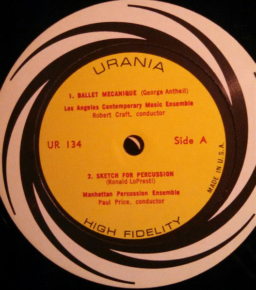 George Antheil / Ronald LoPresti / Carlos Chavez* / Alan Hovhaness : Ballet Mécanique / Toccata For Percussion / October Mountain / Sketch For Percussion (LP, Mono, RE)