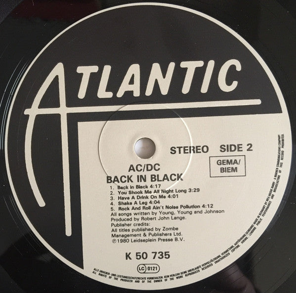 AC/DC : Back In Black (LP, Album, RE)