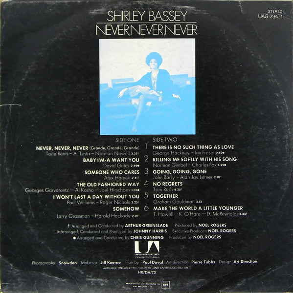 Shirley Bassey : Never, Never, Never (LP, Album)