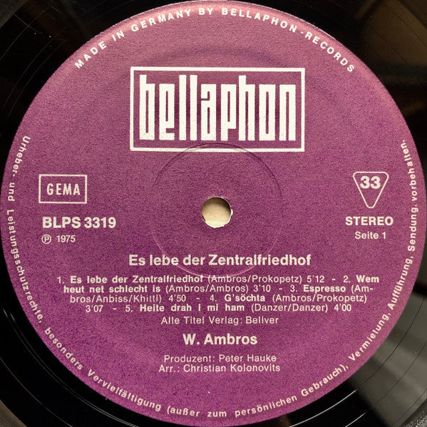 W. Ambros* : Es Lebe Der Zentralfriedhof (LP, Album)