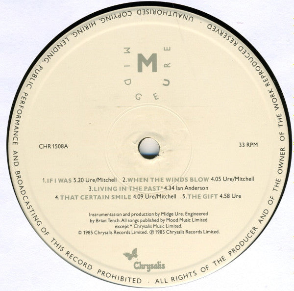 Midge Ure : The Gift (LP, Album, Mon)