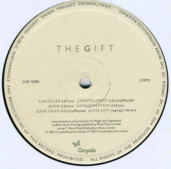 Midge Ure : The Gift (LP, Album, Mon)