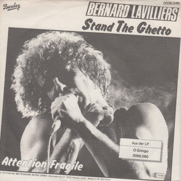 Bernard Lavilliers : Stand The Ghetto (7", Single)