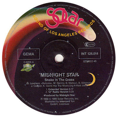 Midnight Star : Snake In The Grass (12", Pin)