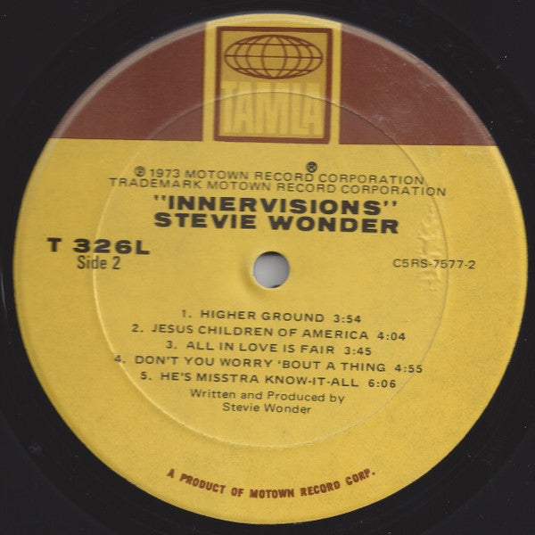 Stevie Wonder : Innervisions (LP, Album, Gat)