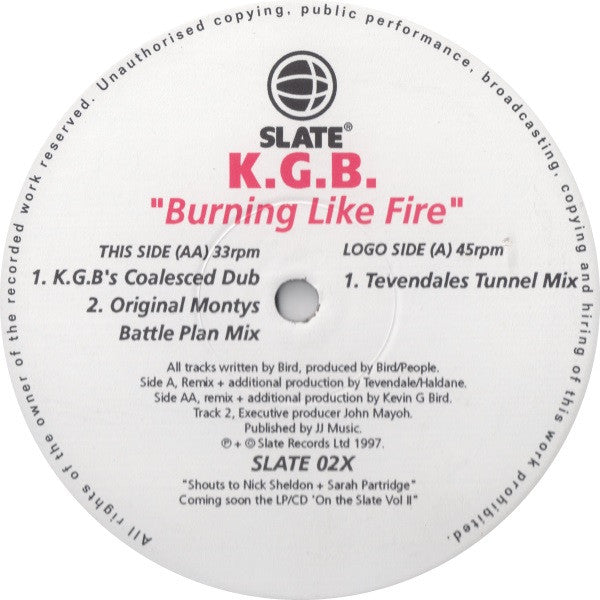 K.G.B.* : Burning Like Fire (12")