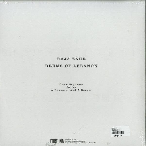Raja Zahr : Drums Of Lebanon (12", RE, RM)