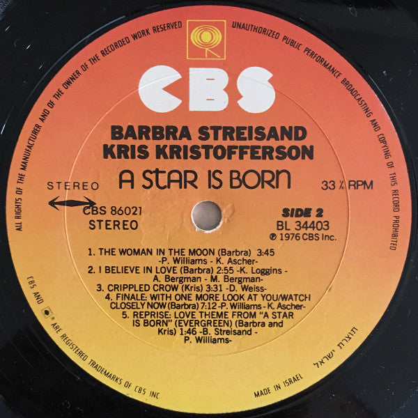 Streisand*, Kristofferson* : A Star Is Born (LP, Album)