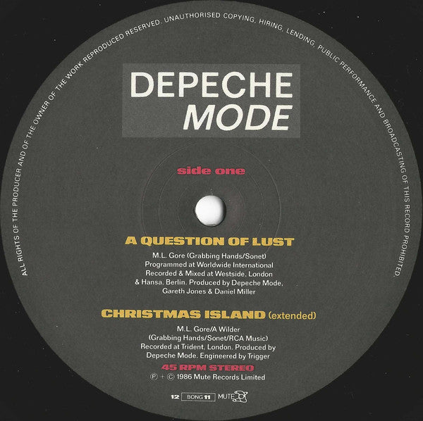 Depeche Mode : A Question Of Lust (12", Single, MPO)