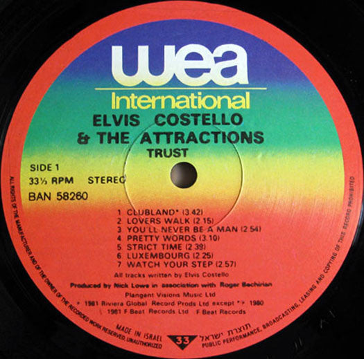 Elvis Costello & The Attractions : Trust (LP, Album)