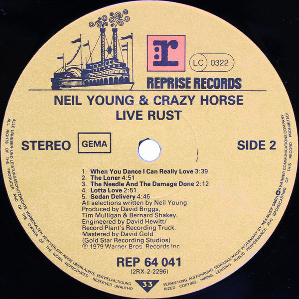 Neil Young & Crazy Horse : Live Rust (2xLP, Album, RP, Gat)