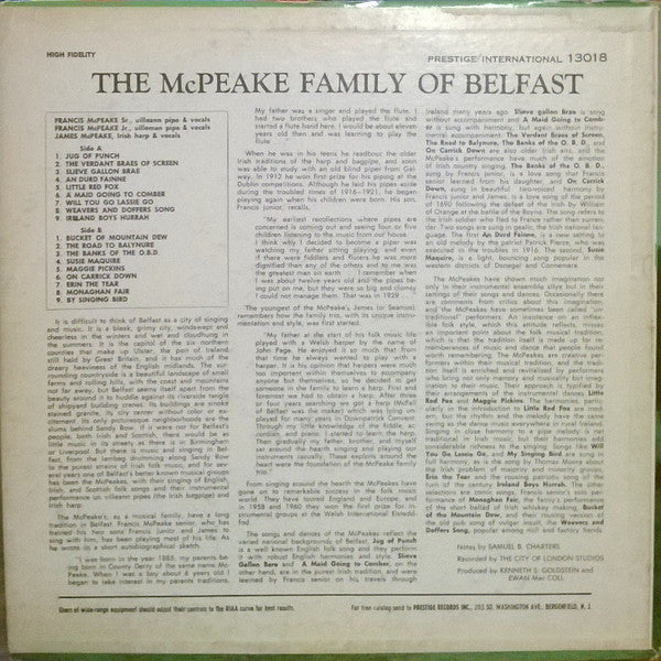 The McPeake Family : The McPeake Family of Belfast (LP)