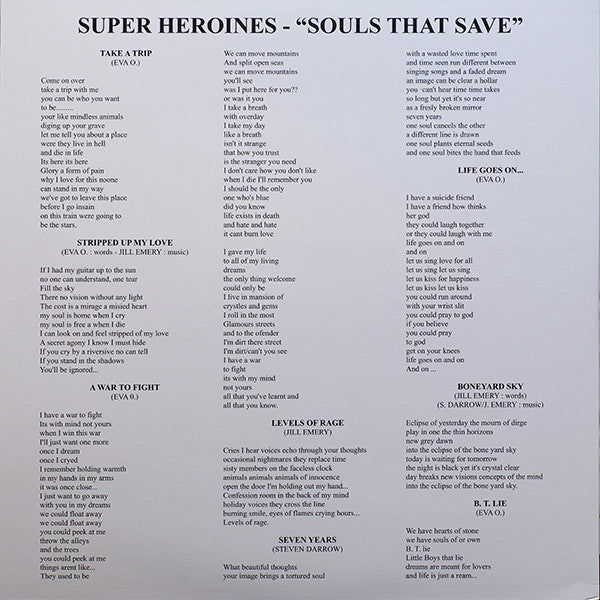 Super Heroines : Souls That Save (LP, Album, Ltd, Num, RE)