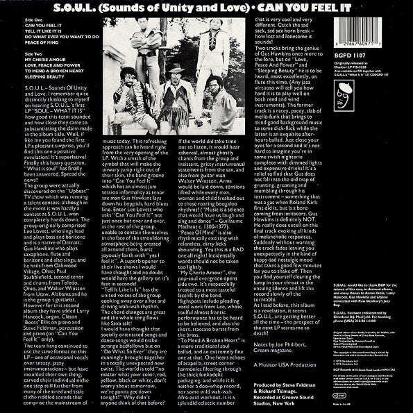 S.O.U.L. : Can You Feel It (LP, Album, RE)