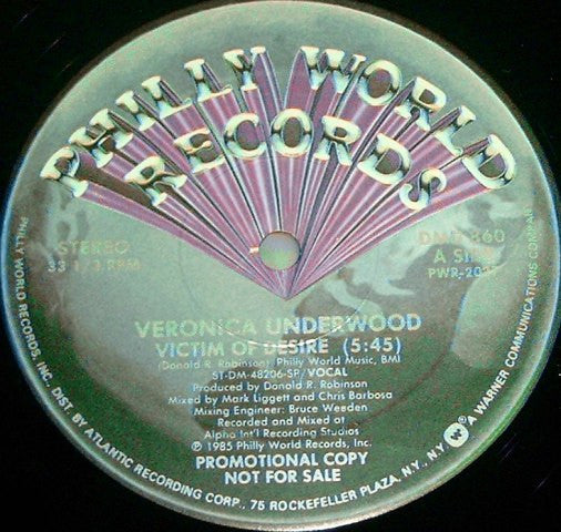 Veronica Underwood : Victim Of Desire (12", Promo)