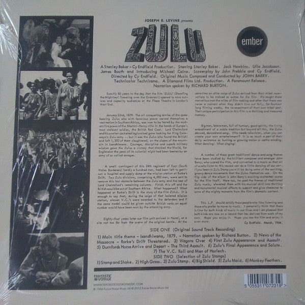 John Barry : Zulu (Original Motion Picture Sound Track & Themes) (LP, Album, RE, RM, 180)