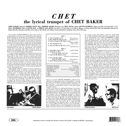 Chet Baker : The Lyrical Trumpet Of Chet Baker (LP, Album, RE, 180)