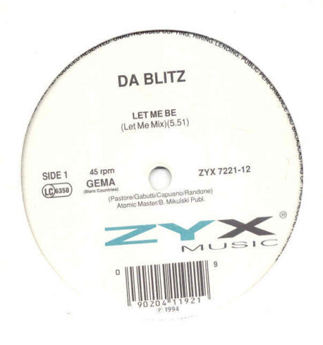 Da Blitz : Let Me Be (12")