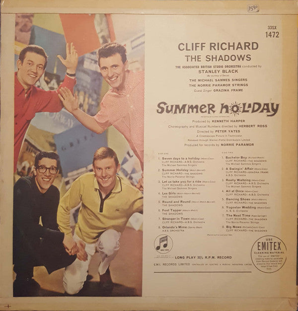 Cliff Richard & The Shadows : Summer Holiday (LP, Album, Mono)