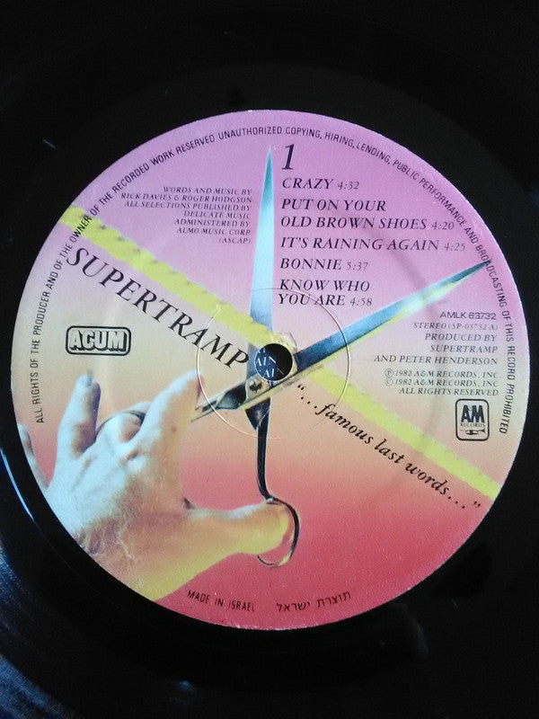 Supertramp : "...Famous Last Words..." (LP, Album)