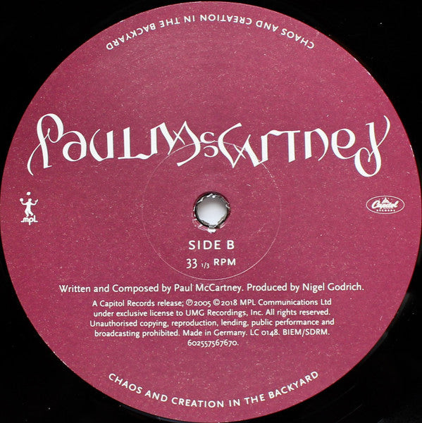 Paul McCartney : Chaos And Creation In The Backyard (LP, Album, RE, 180)