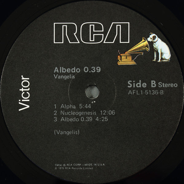 Vangelis : Albedo 0.39 (LP, Album, RE)