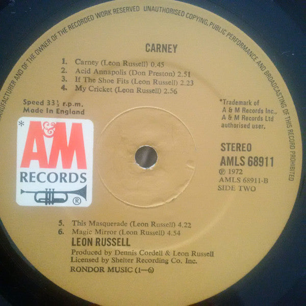 Leon Russell : Carney (LP, Album)