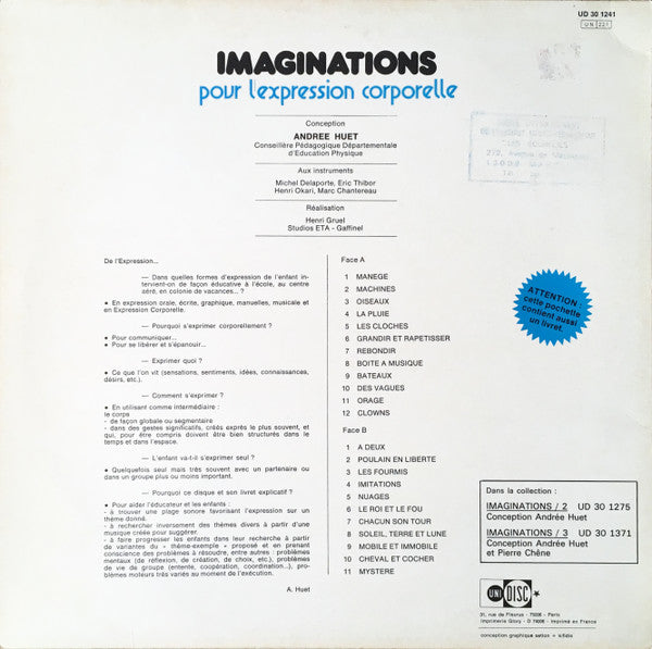 Eric Thibor : Imaginations Pour L'expression Corporelle (LP, Album, RE)