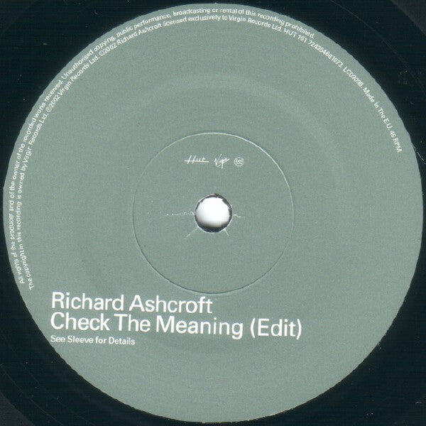 Richard Ashcroft : Check The Meaning (7", Single)