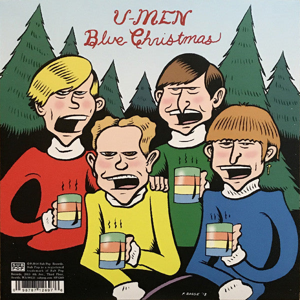 Green River / U-Men (2) : Away In A Manger / Blue Christmas (7", Ltd, Red)