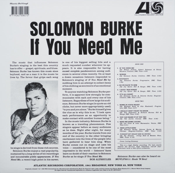 Solomon Burke : If You Need Me (LP, Album, RE, 180)