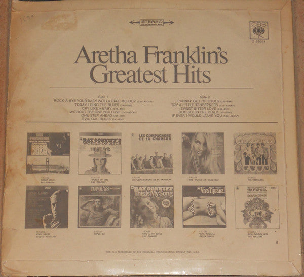 Aretha Franklin : Aretha Franklin's Greatest Hits (LP, Comp)