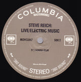 Steve Reich : Live / Electric Music (LP, Album, RE, 180)