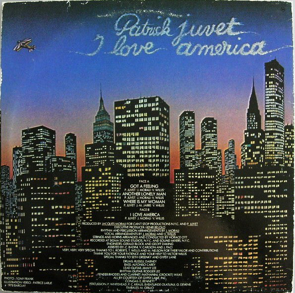 Patrick Juvet : Got A Feeling - I Love America (LP, Album, Cir)