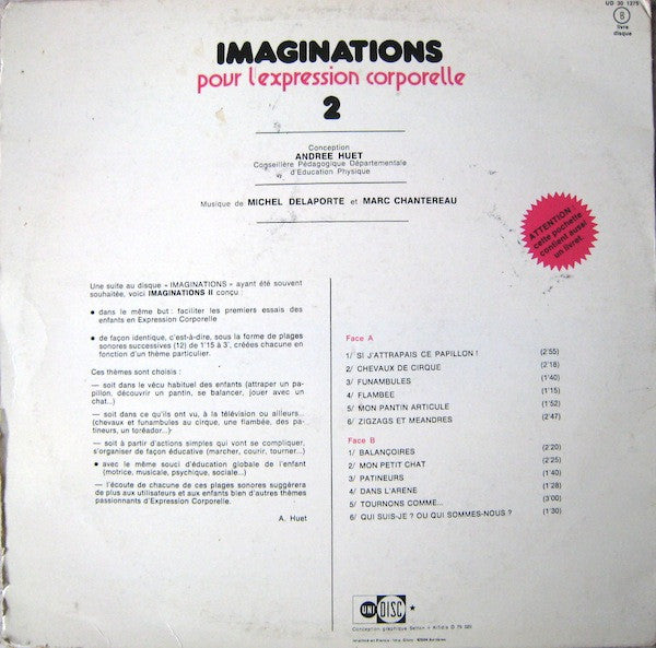 Michel Delaporte Et Marc Chantereau : Imaginations Pour L'expression Corporelle / 2 (LP)