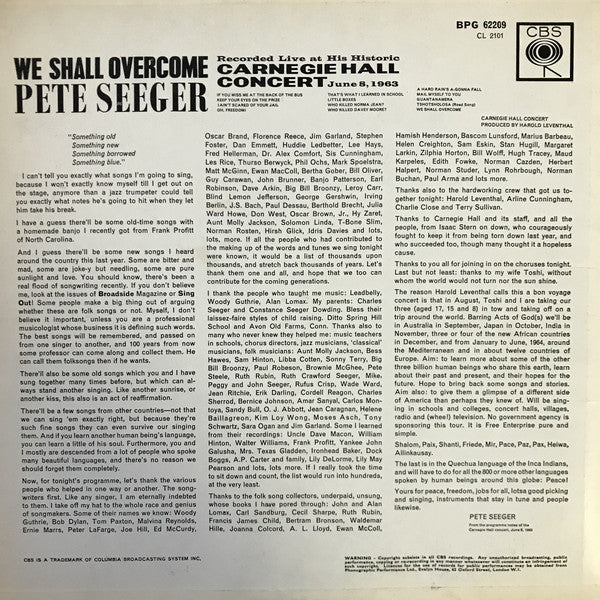 Pete Seeger : We Shall Overcome (LP, Album, Mono)